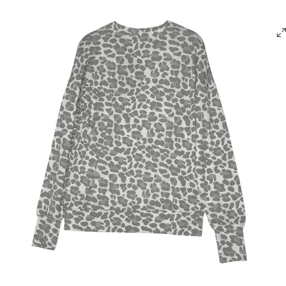NWT EMERSON ROAD PJ Loungewear Set Leopard Crew Neck Sweatshirt Shorts S-Comfy